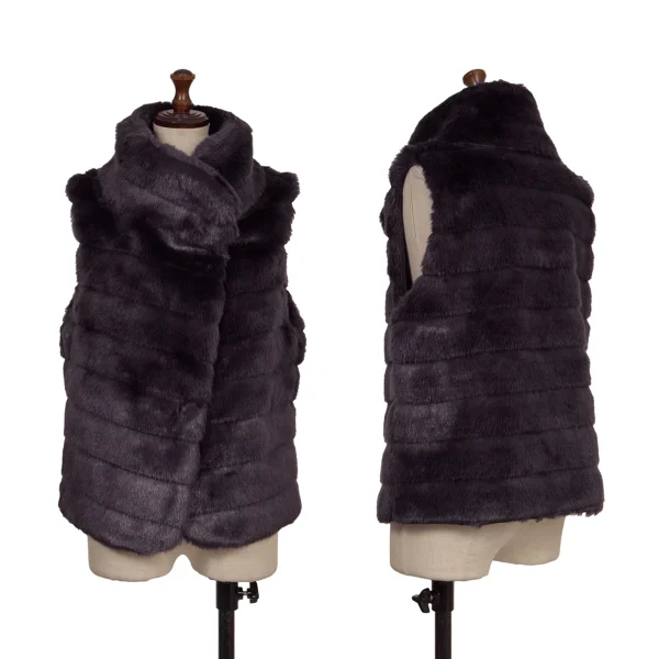 DKNY Faux Fur Vest Purple M K-173163_001