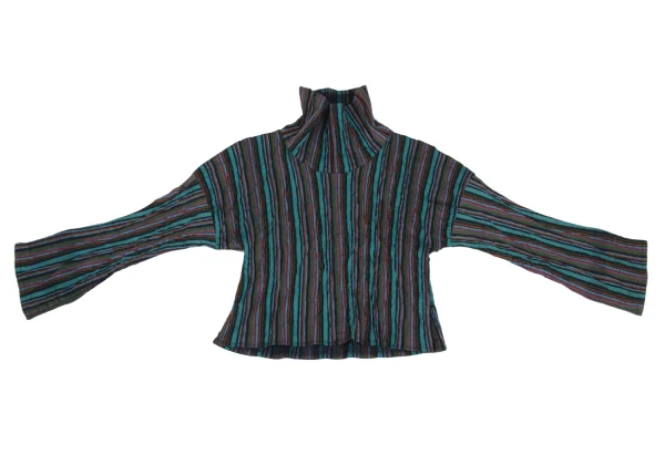 ISSEY MIYAKE A-POC Wrinkled Stripe High-neck Top K-173165_002