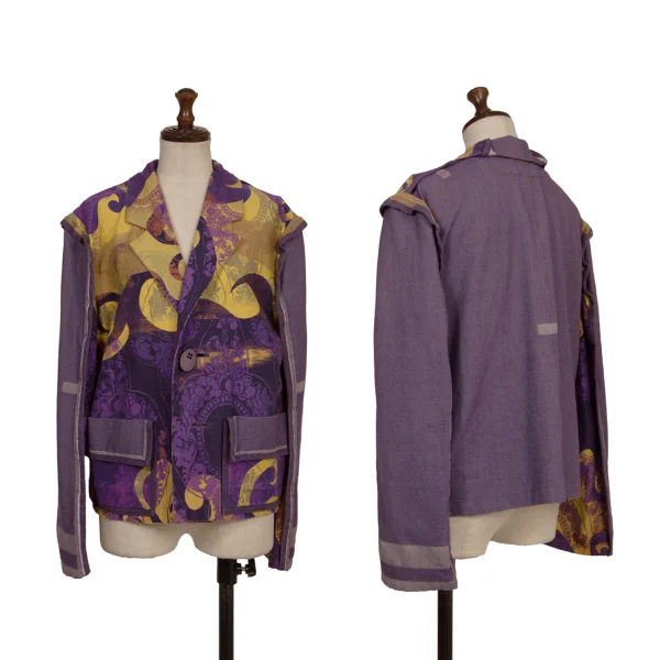 ISSEY MIYAKE A-POC Printed Switching Jacket Purple 2 K-173167_001