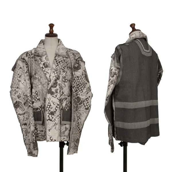 ISSEY MIYAKE A-POC Graphic Printed Jacket Charcoal 2 K-173168_001