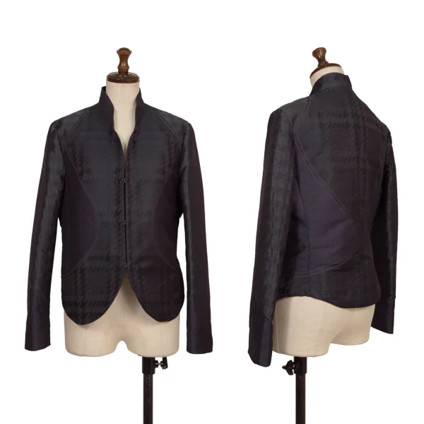 ISSEY MIYAKE A-POC INSIDE Houndstooth Switching Jacket Navy,Black,Purple 2 K-173169_001