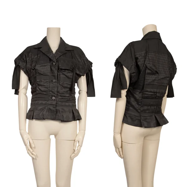 ISSEY MIYAKE A.POC INSIDE Dot Jacquard Cord Sleeve Jacket Black 2 K-173170_001