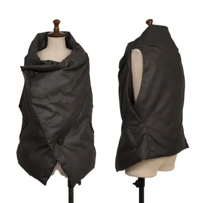 ISSEY MIYAKE Synthetic Leather Drape Down Vest