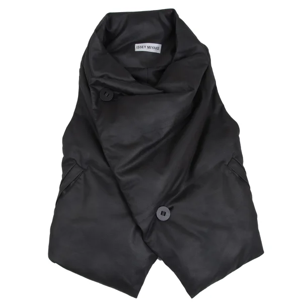 ISSEY MIYAKE Synthetic Leather Drape Down Vest K-173171_002