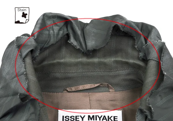 ISSEY MIYAKE Cotton Nylon Frill Design Stripe Jacket K-173174_004