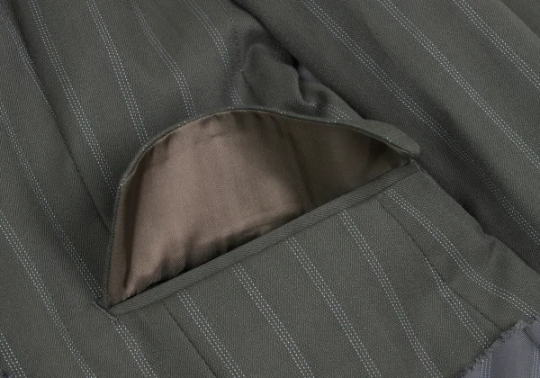 ISSEY MIYAKE Cotton Nylon Frill Design Stripe Jacket K-173174_012
