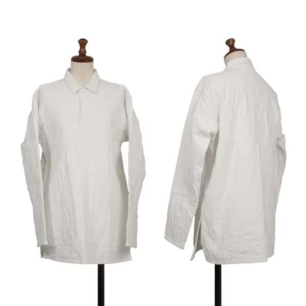 ASHA BY MDS Graphic Embroidery Long Sleeve Polo Shirt White M K-173183_001