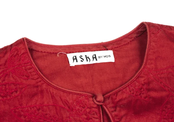 ASHA BY MDS Floral Embroidery Collarless Blouse K-173184_004