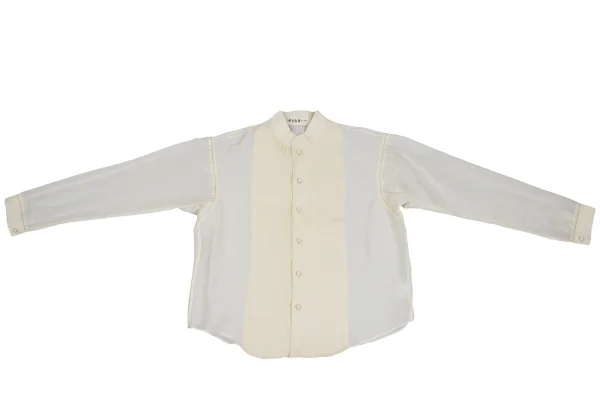 ASHA BY MDS Wool Silk Pin-tuck Stand-collar Blouse K-173186_002