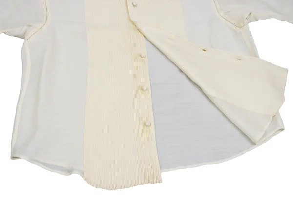 ASHA BY MDS Wool Silk Pin-tuck Stand-collar Blouse K-173186_012