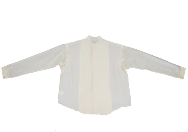 ASHA BY MDS Wool Silk Pin-tuck Stand-collar Blouse K-173186_013