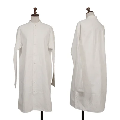 ASHA BY MDS Botanical Embroidery Stand-collar Long Blouse