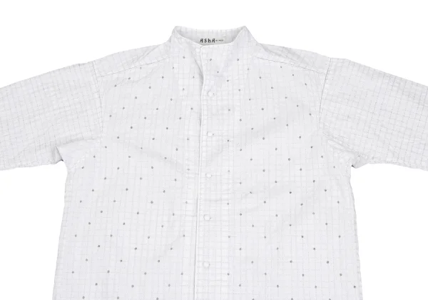 ASHA BY MDS Check Embroidery Dot Stand-collar Blouse K-173189_003