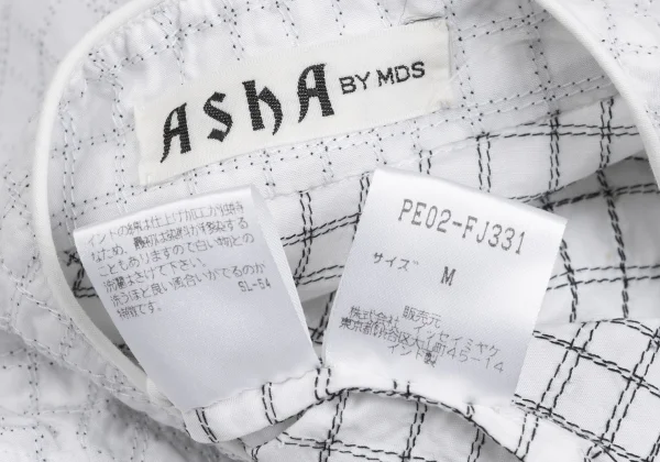 ASHA BY MDS Check Embroidery Dot Stand-collar Blouse K-173189_014