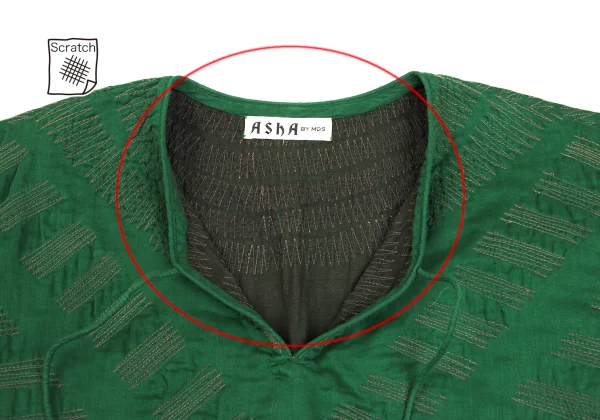 ASHA BY MDS Graphic Stitch Cord-neck Skipper Blouse K-173191_006