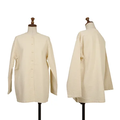 ASHA BY MDS Sashiko-Stitched Collarless Shirt