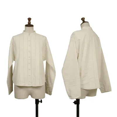 ASHA BY MDS Stripe Switching Band Collar Jacket