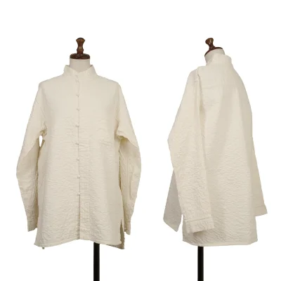 ASHA BY MDS Wrinkled Sashiko Stand-collar Jacket
