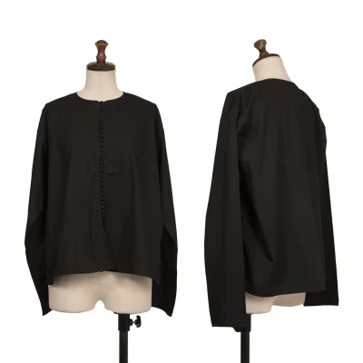 ASHA BY MDS Many Button Collarless Blouse
