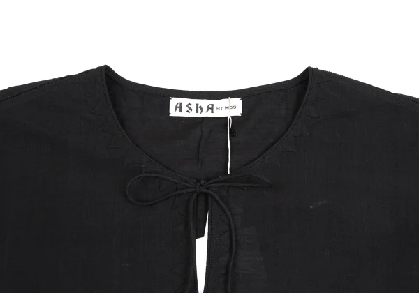 ASHA BY MDS Zigzag Design Cord-neck Skipper Blouse K-173202_005