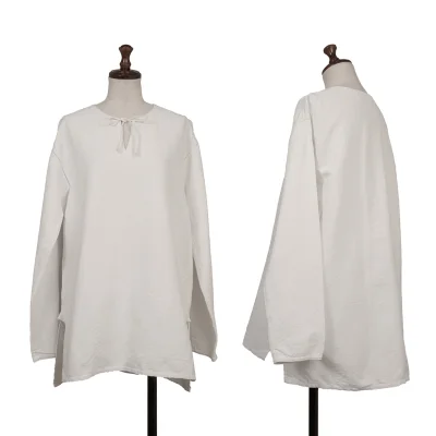 ASHA BY MDS Sashiko Cord-neck Skipper Blouse