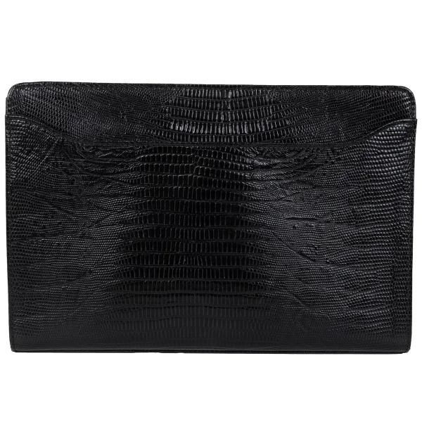 Jean Paul GAULTIER Metal Plate Crocodile Emboss Clutch Bag K-173207_004