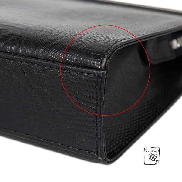 Jean Paul GAULTIER Metal Plate Crocodile Emboss Clutch Bag K-173207_008
