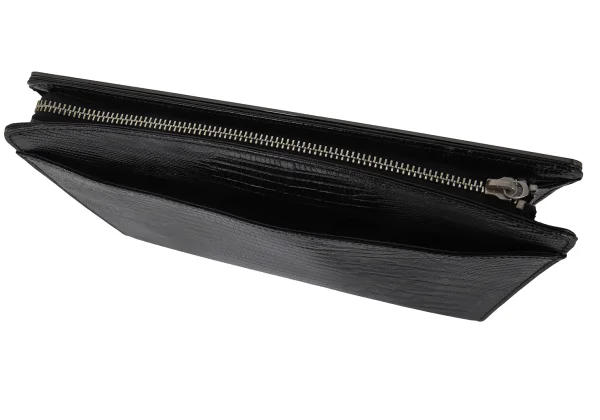 Jean Paul GAULTIER Metal Plate Crocodile Emboss Clutch Bag K-173207_013
