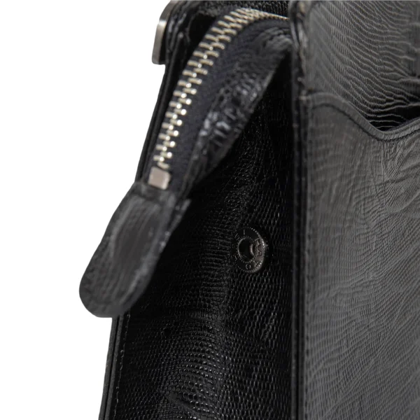 Jean Paul GAULTIER Metal Plate Crocodile Emboss Clutch Bag K-173207_015