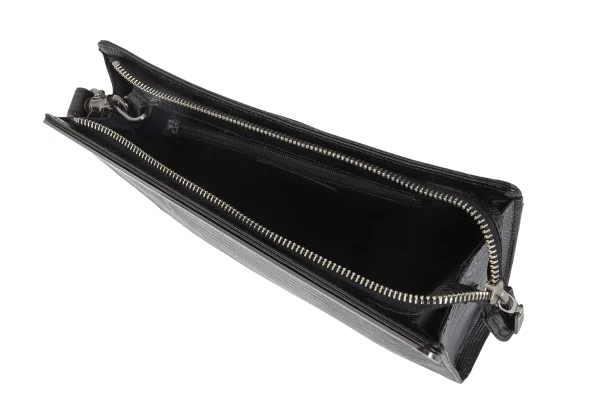 Jean Paul GAULTIER Metal Plate Crocodile Emboss Clutch Bag K-173207_017