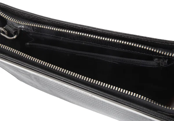 Jean Paul GAULTIER Metal Plate Crocodile Emboss Clutch Bag K-173207_018