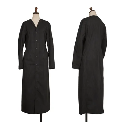 Y's Lapel Design Striped Dress