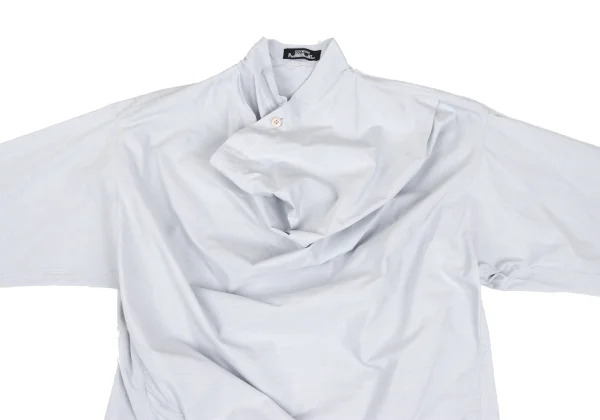 ISSEY MIYAKE PERMANENTE Cotton Drape-neck Pullover Blouse K-173213_003