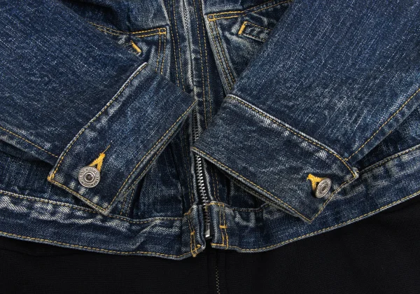 Yohji Yamamoto FEMME Knit Docking Spotted Horse Denim Jacket K-173214_007