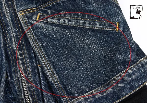Yohji Yamamoto FEMME Knit Docking Spotted Horse Denim Jacket K-173214_010