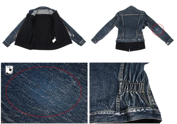 Yohji Yamamoto FEMME Knit Docking Spotted Horse Denim Jacket K-173214_015