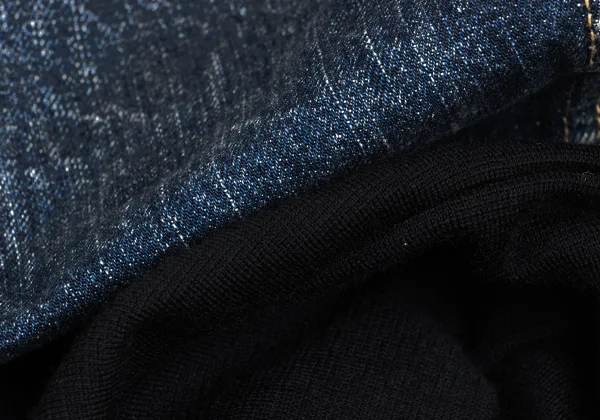 Yohji Yamamoto FEMME Knit Docking Spotted Horse Denim Jacket K-173214_016