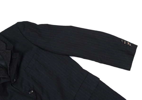 COMME des GARCONS HOMME DEUX Vest Docking Embroidery Striped Jacket K-173215_009