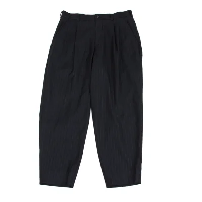 COMME des GARCONS HOMME DEUX Wool Embroidery Striped Pants