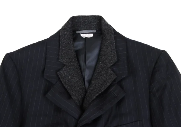 COMME des GARCONS HOMME DEUX Embroidery Striped Vest Docking Jacket & Pants K-173217_005