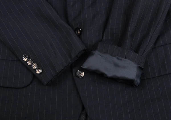 COMME des GARCONS HOMME DEUX Embroidery Striped Vest Docking Jacket & Pants K-173217_008