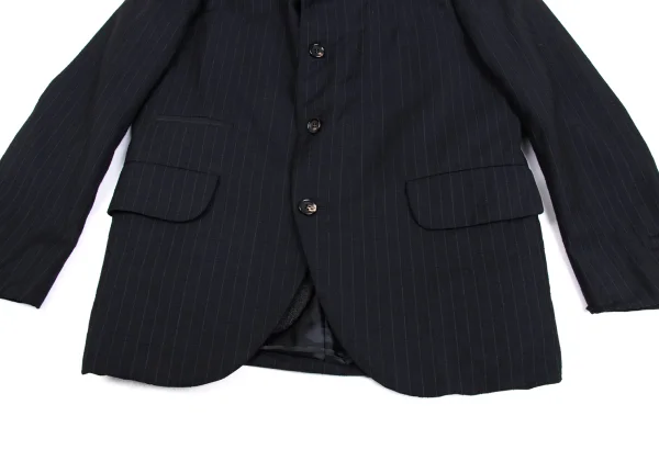 COMME des GARCONS HOMME DEUX Embroidery Striped Vest Docking Jacket & Pants K-173217_009