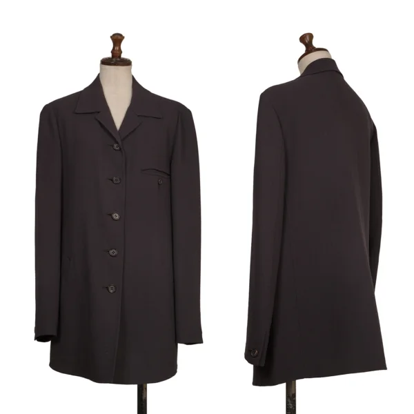 ISSEY MIYAKE Georgette Wool Jacket Charcoal M K-173222_001