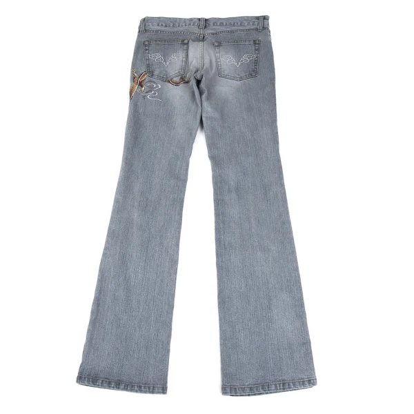 VIVIENNETAM Cotton Blend Dragon Embroidery Stretch Jeans K-173231_010