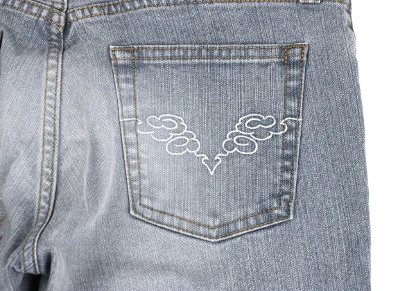 VIVIENNETAM Cotton Blend Dragon Embroidery Stretch Jeans K-173231_012