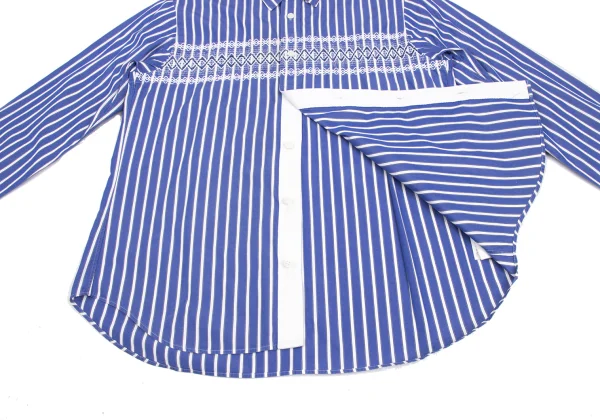 sacai Cotton Front Embroidery Design Striped Shirt K-173232_015
