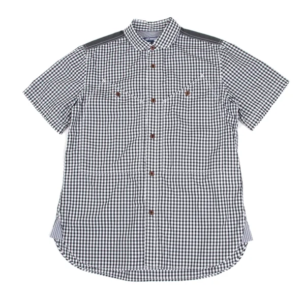 JUNYA WATANABE MAN COMME des GARCONS Yoke Switching Gingham Check Shirt Black,White,Grey S K-173235_001