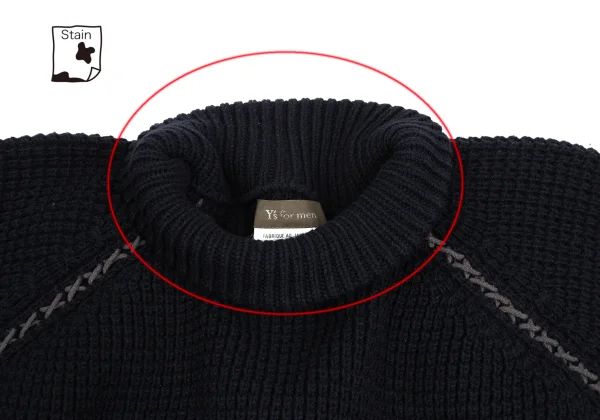 Y's for men Wool Acrylic waffle Knit Sweater K-173238_004