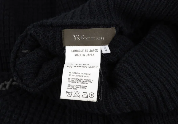 Y's for men Wool Acrylic waffle Knit Sweater K-173238_013