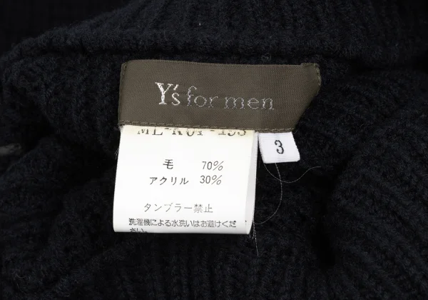 Y's for men Wool Acrylic waffle Knit Sweater K-173238_014